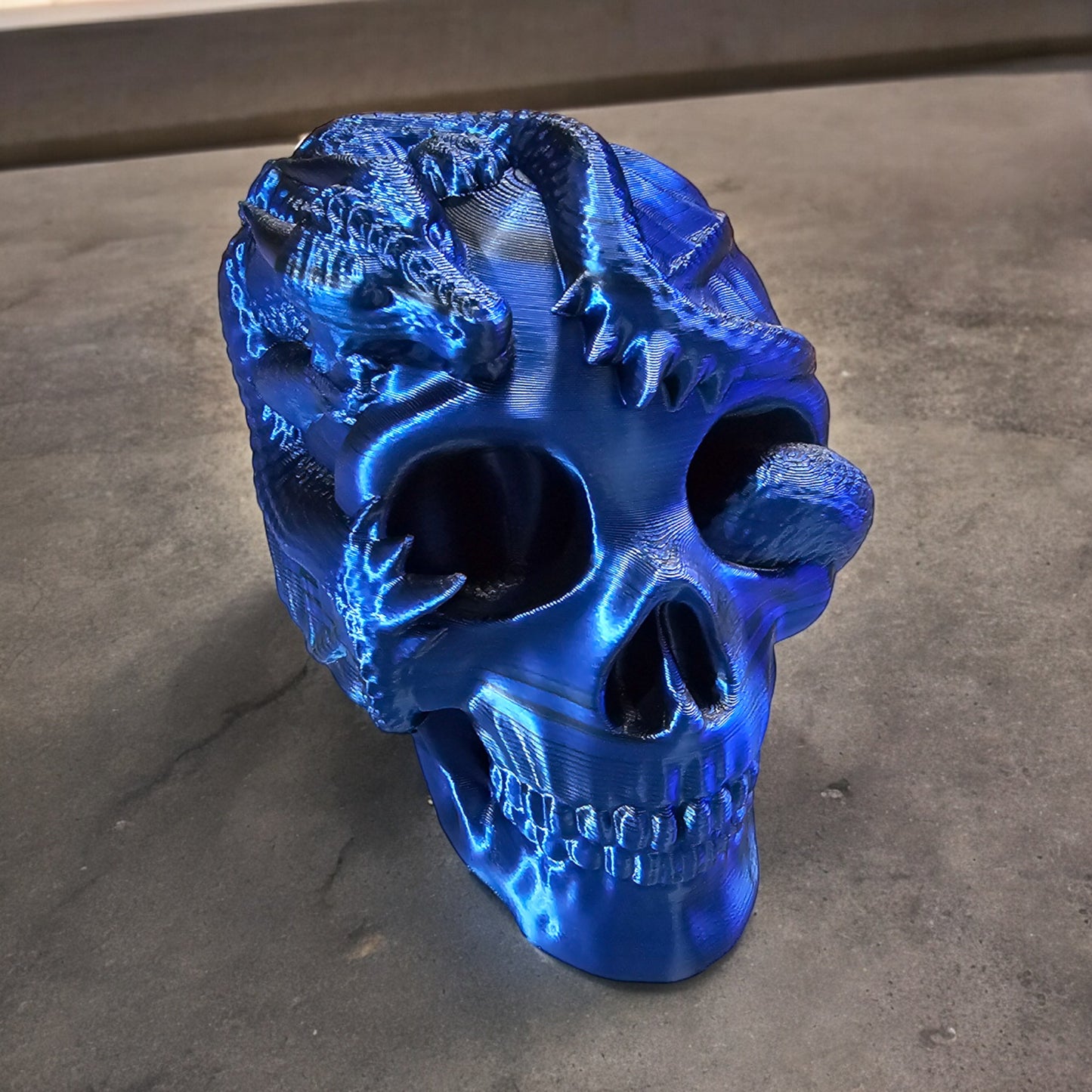 Dragon Skull. Home Decor, Fantasy, Dragons, Gothic, Dragon on a skull ornament, figurine, display peice.