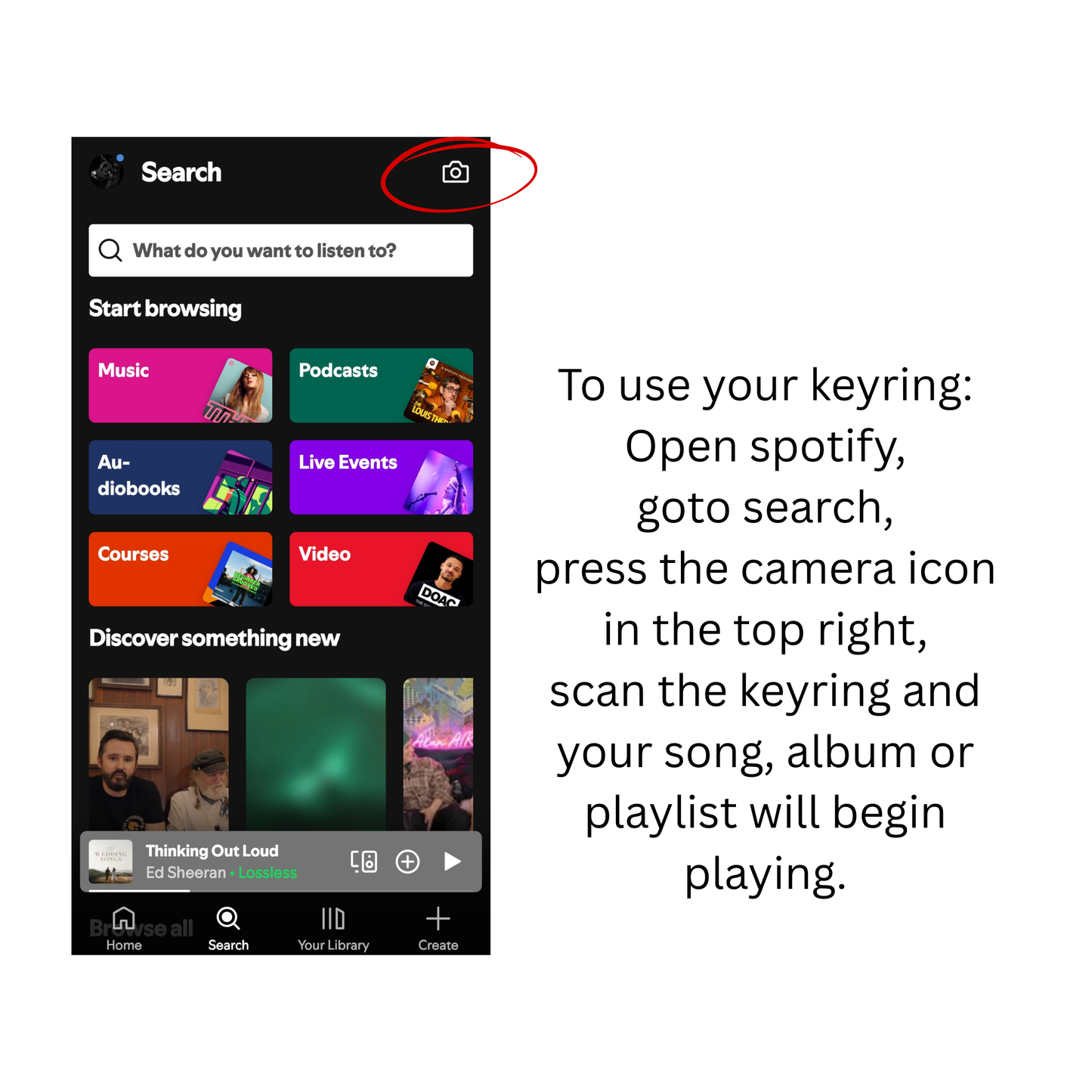 Personalised Spotify Keyring | 3D Printed Custom Song Keychain with NFC Tag