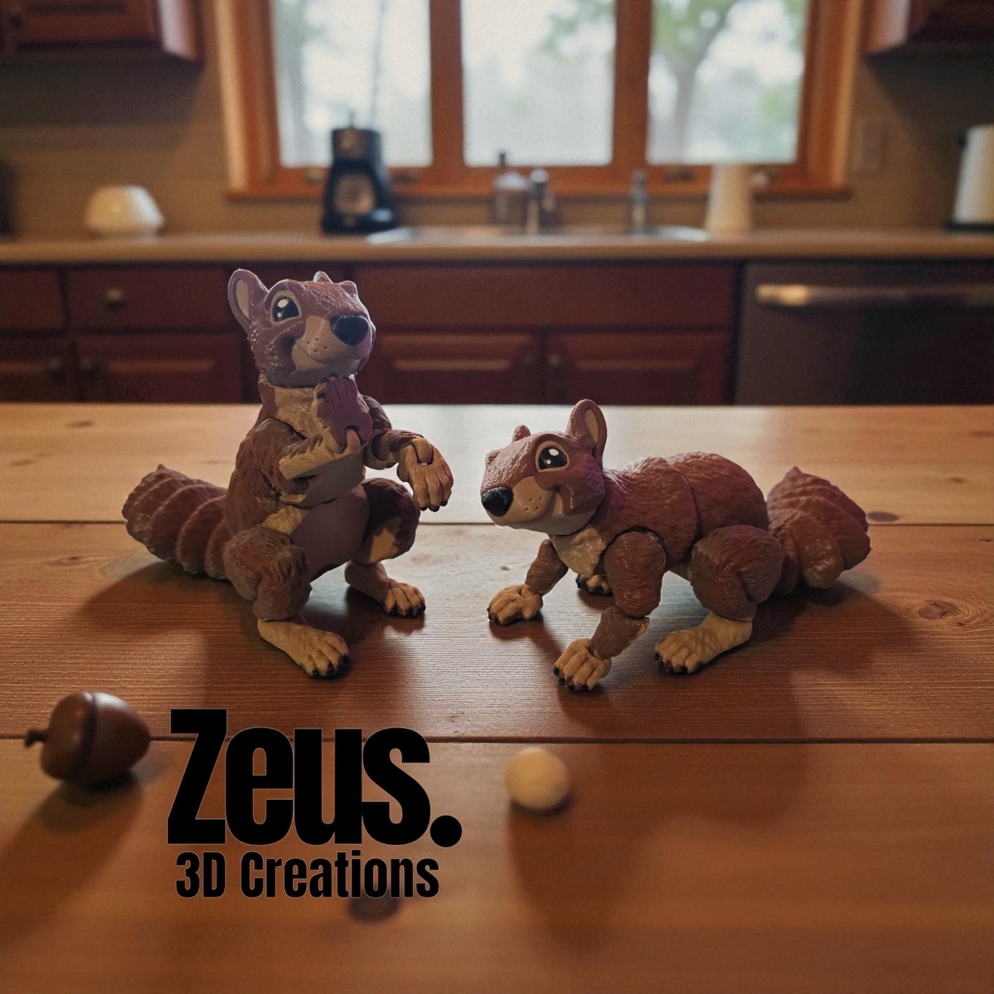 3D printed Squirrel, Fully articulated and poesable, Squirrel model, figure.