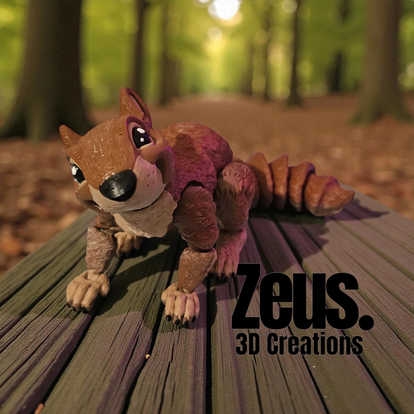 3D printed Squirrel, Fully articulated and poesable, Squirrel model, figure.
