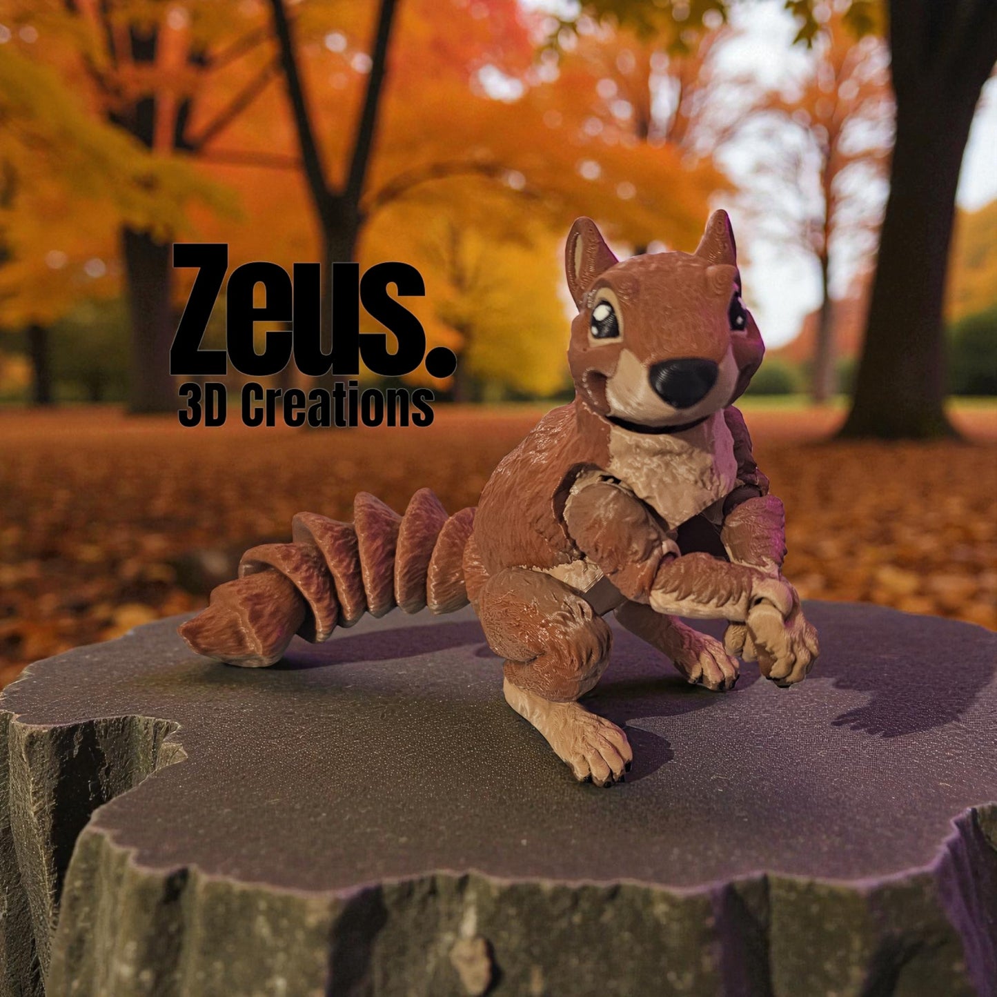 3D printed Squirrel, Fully articulated and poesable, Squirrel model, figure.