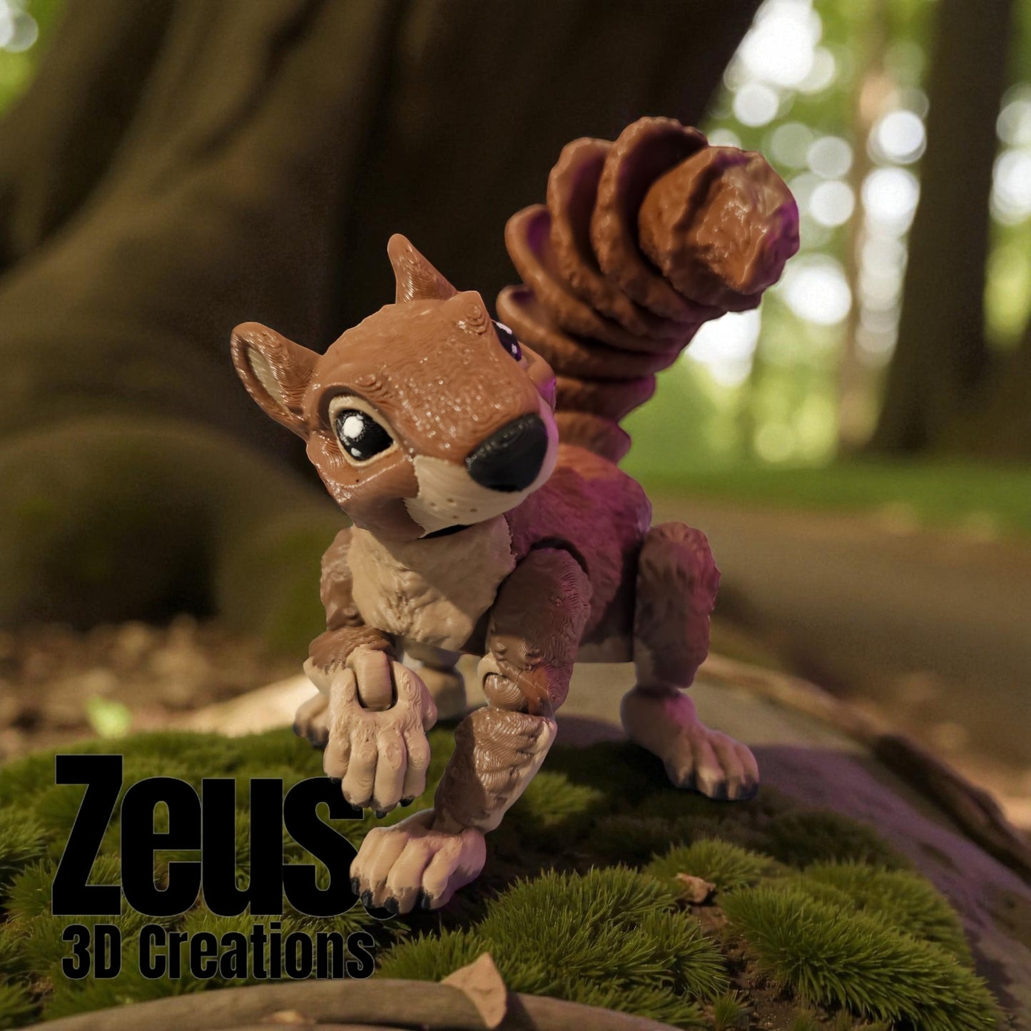 3D printed Squirrel, Fully articulated and poesable, Squirrel model, figure.