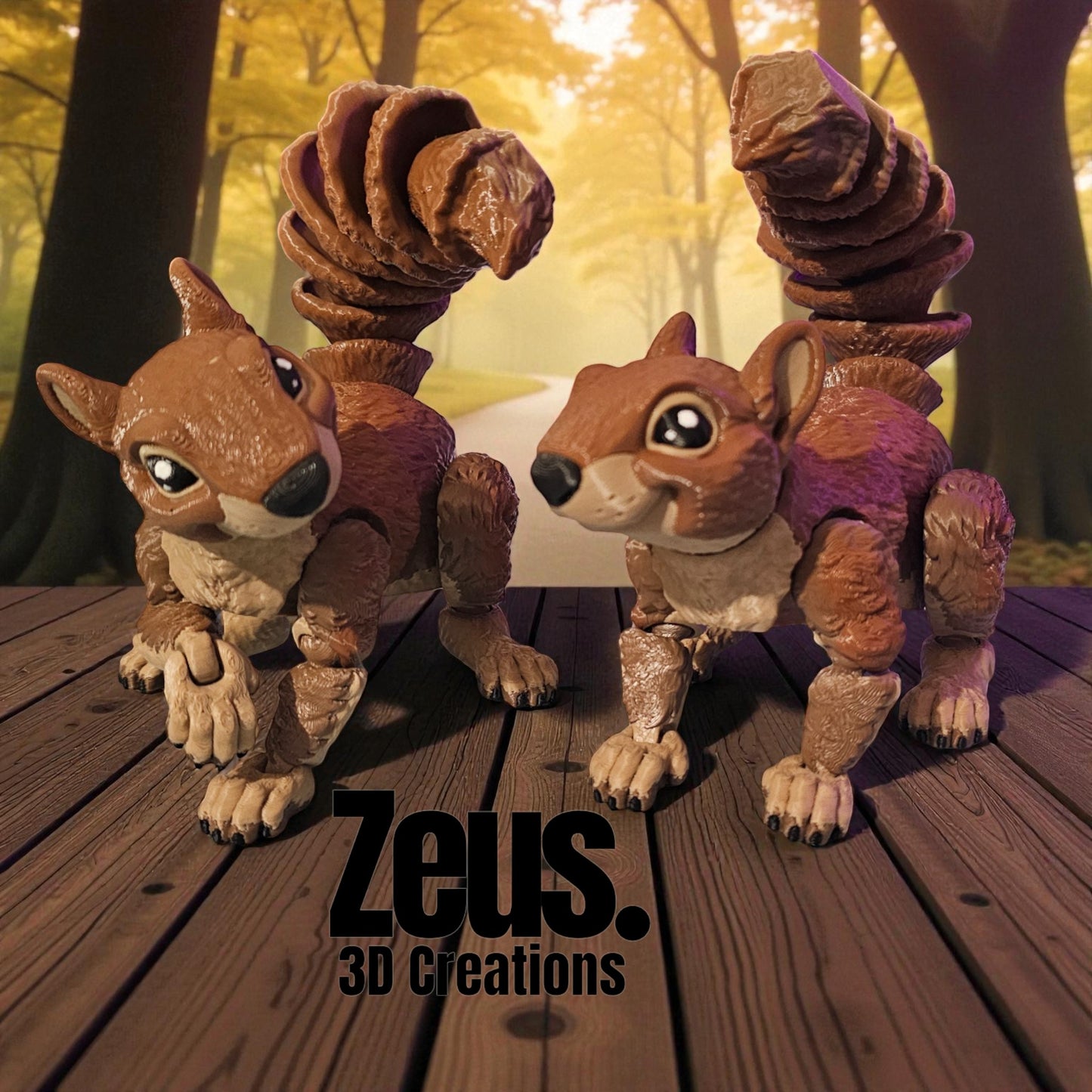 3D printed Squirrel, Fully articulated and poesable, Squirrel model, figure.