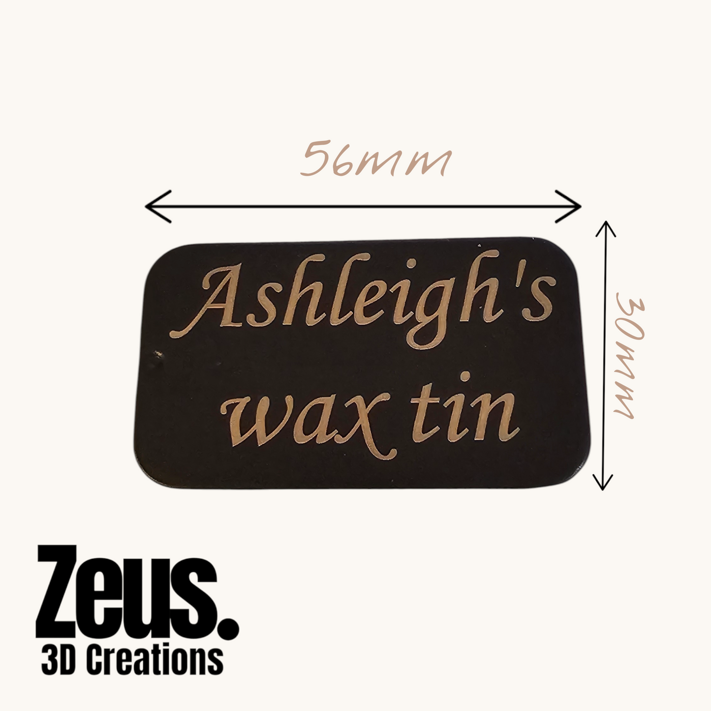 Diamond Painting Wax Tin. Personalised tin