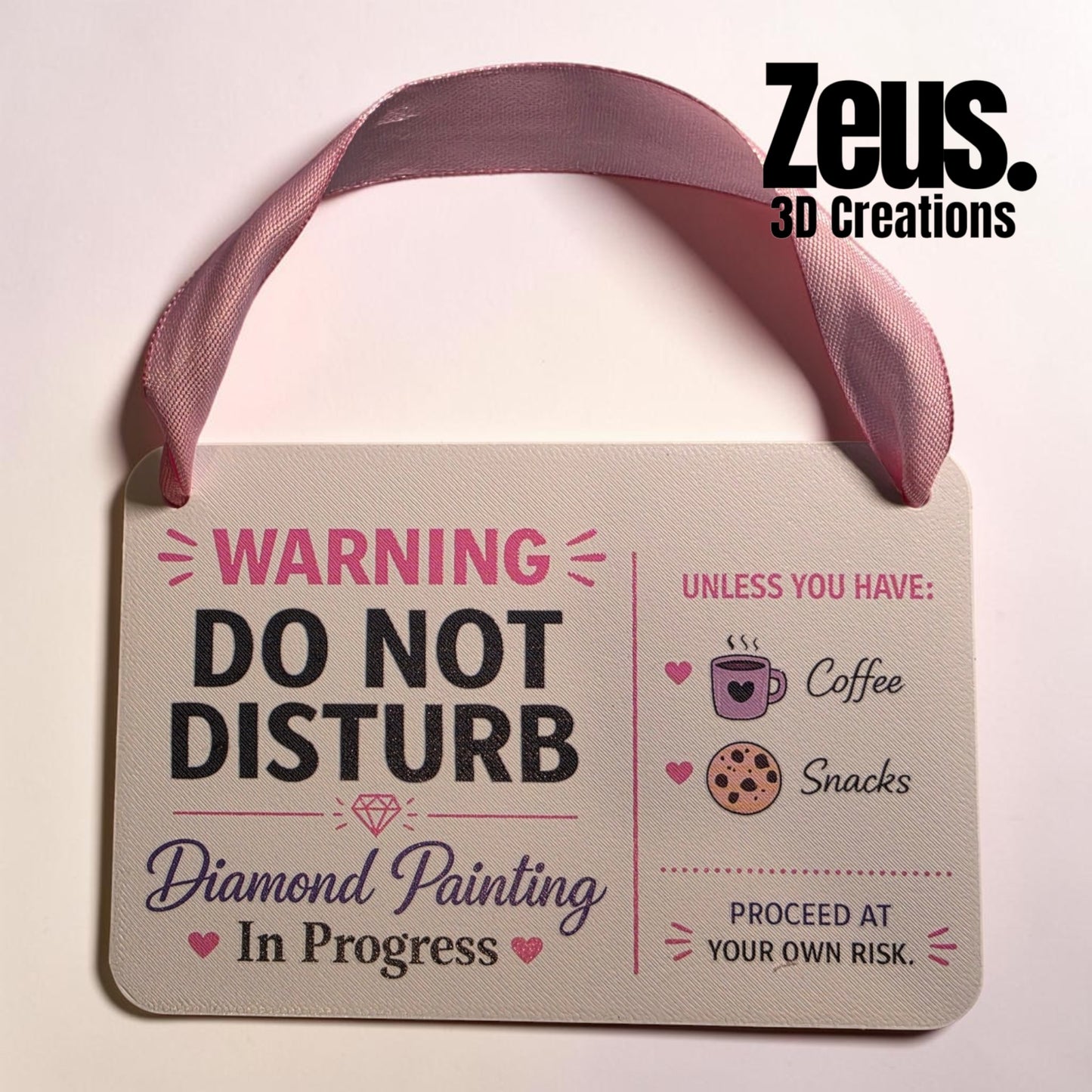 Do Not Disturb Diamond Painting Sign | Funny Diamond Art Door Hanger | Craft Room Sign | Diamond Painting Accessories