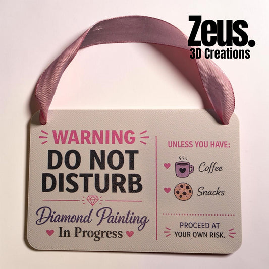 Do Not Disturb Diamond Painting Sign | Funny Diamond Art Door Hanger | Craft Room Sign | Diamond Painting Accessories