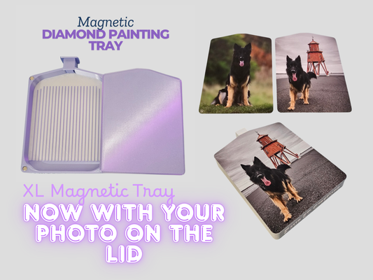 Custom photo lid. Magnetic diamond painting tray, dual colour, large tray. diamond art. 3D printed.