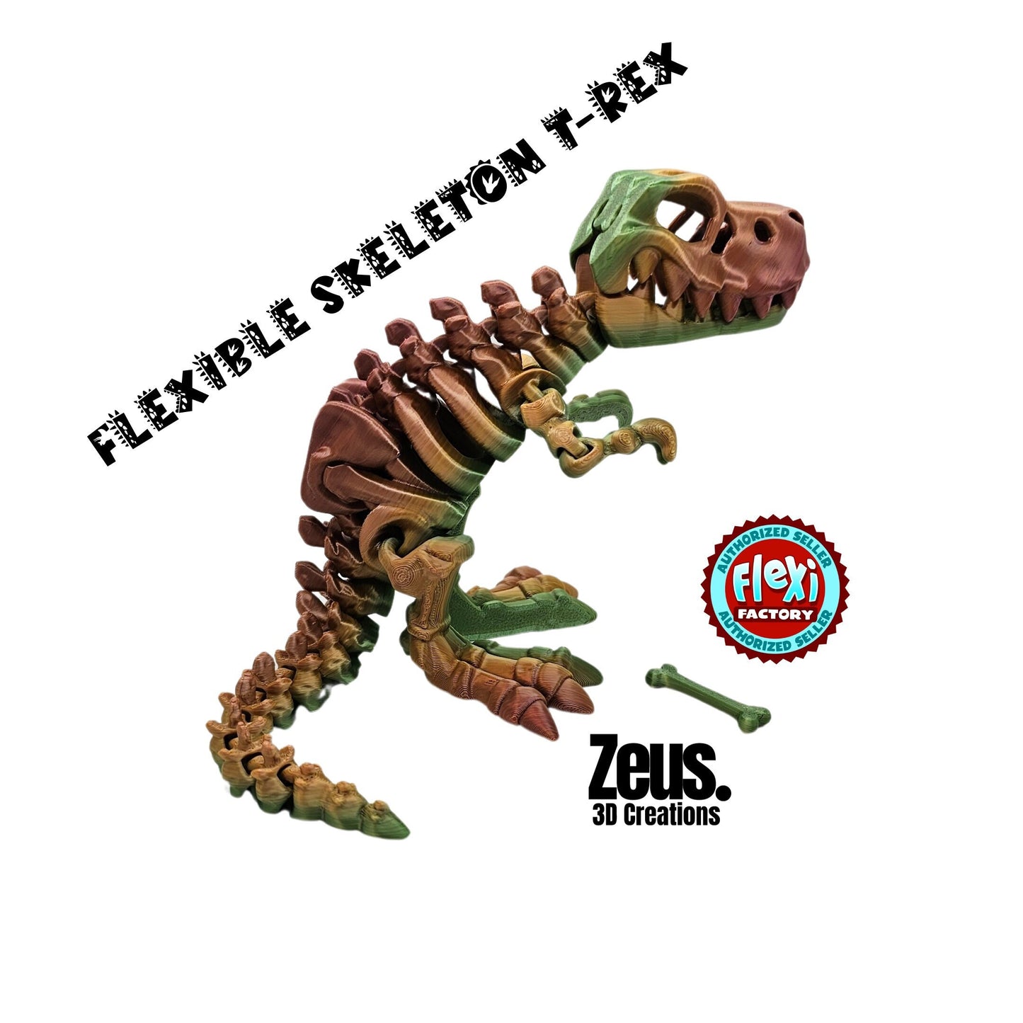 Flexi skeleton t-rex dinosaur